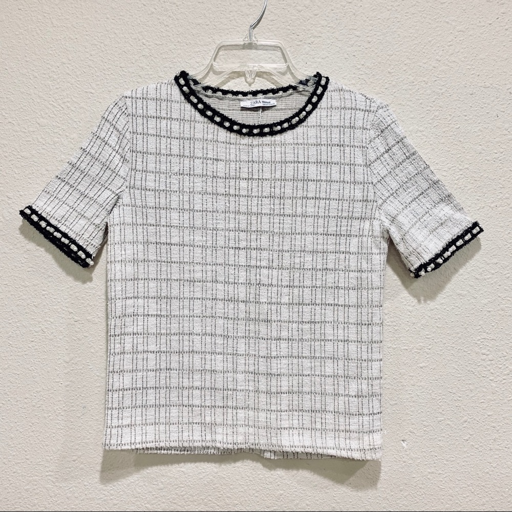 ZARA Short Sleeve Ivory Top (worn once)